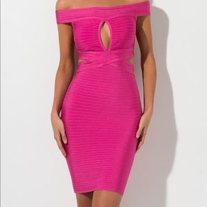 Hot Pink Bandage Dress